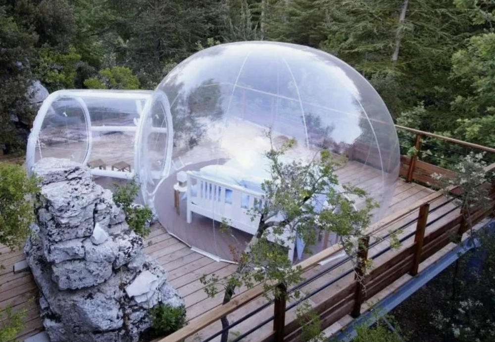 sleeping in a bubble tent