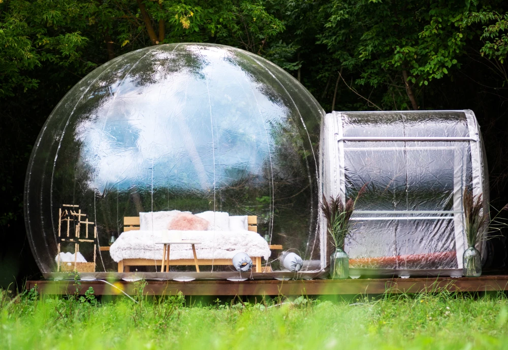 sleeping in a bubble tent